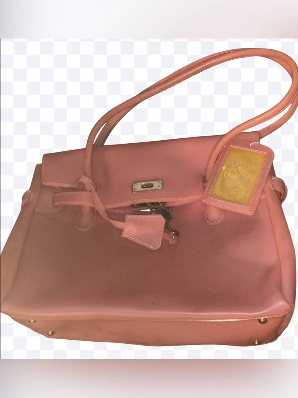 Title: NWT VINTAGE Y2K BESSO Pink Jelly Birkin Bag W/ Padlock & Key